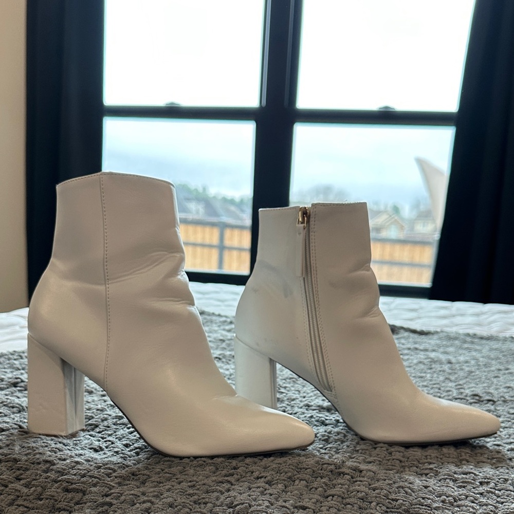 Madden Girl Chic White Ankle Booties